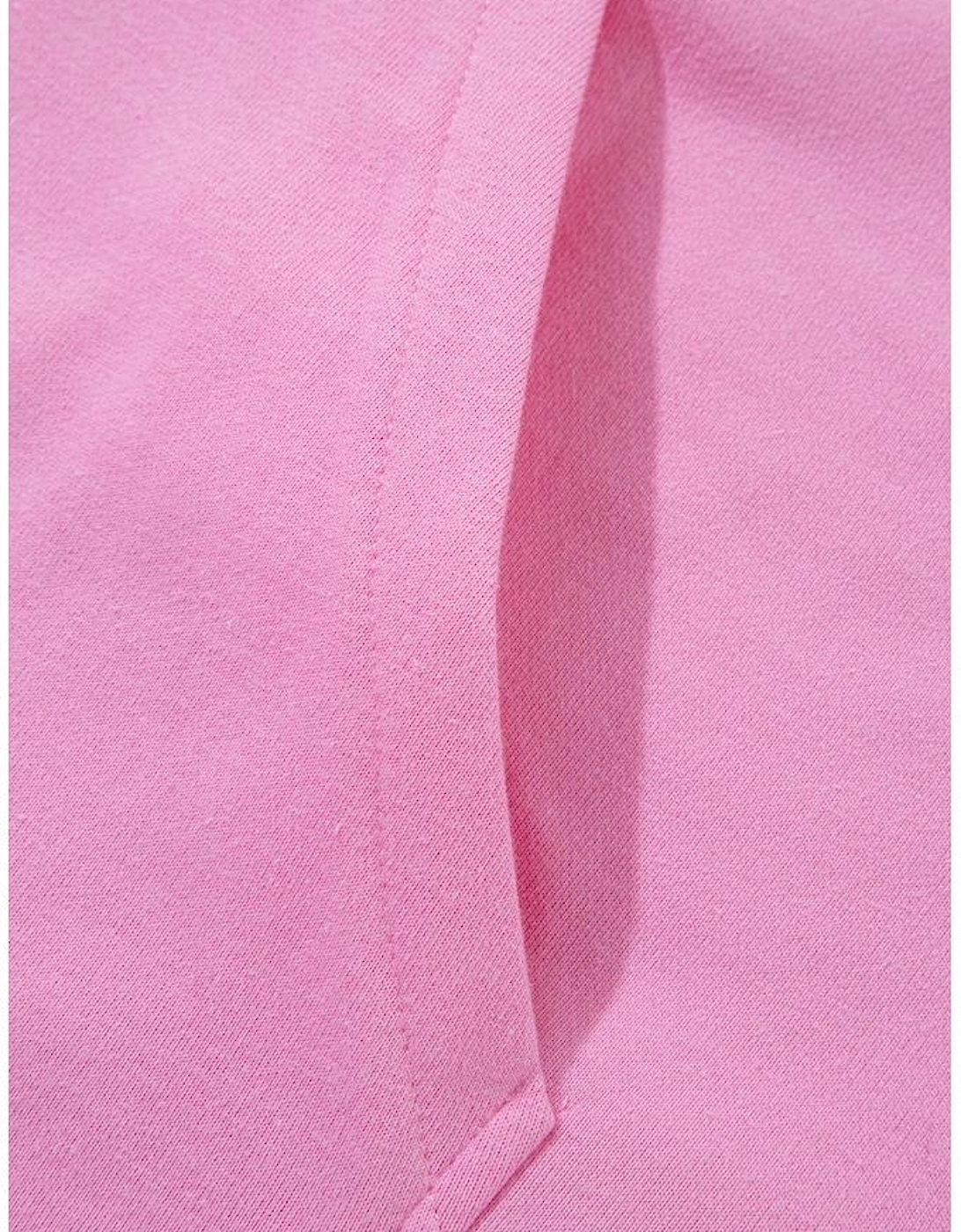 Bonbon Half Zipper Kangaroo Pocket Short Sleeve Hoodie