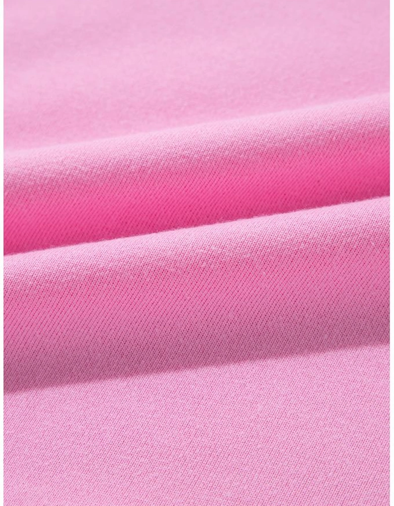 Bonbon Half Zipper Kangaroo Pocket Short Sleeve Hoodie