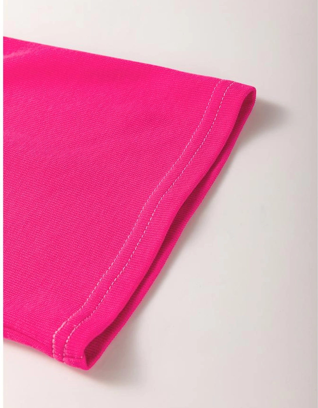 Sachet Pink Contrast Patchwork 3/4 Sleeve V Neck Loose Blouse