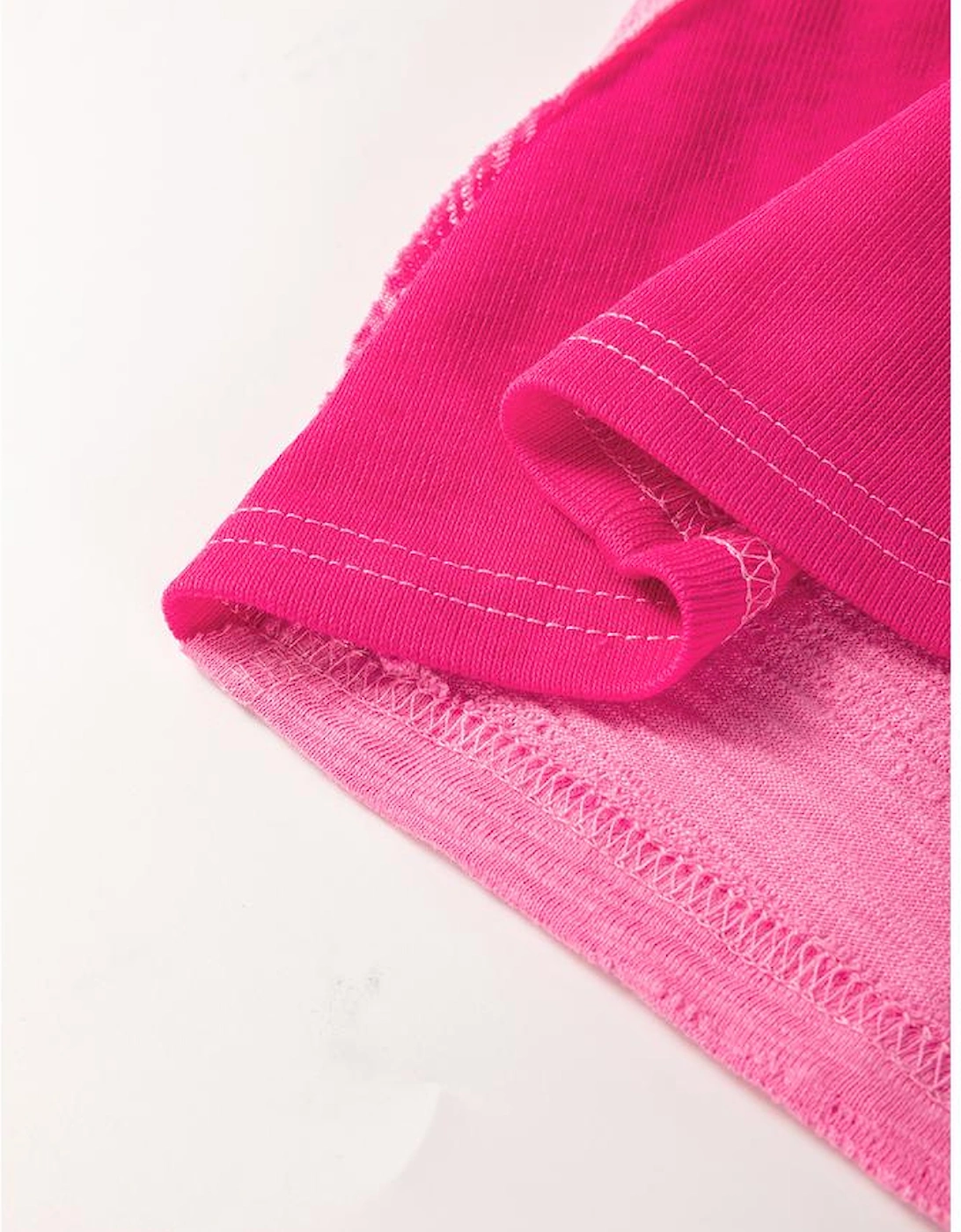 Sachet Pink Contrast Patchwork 3/4 Sleeve V Neck Loose Blouse