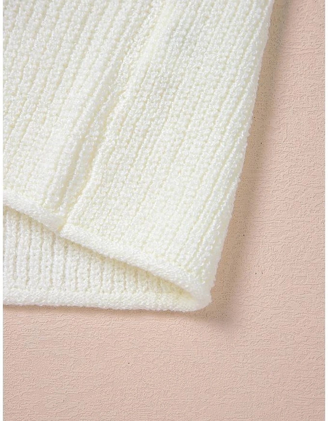 Beige Lace-up Front V Neck Sweater Vest