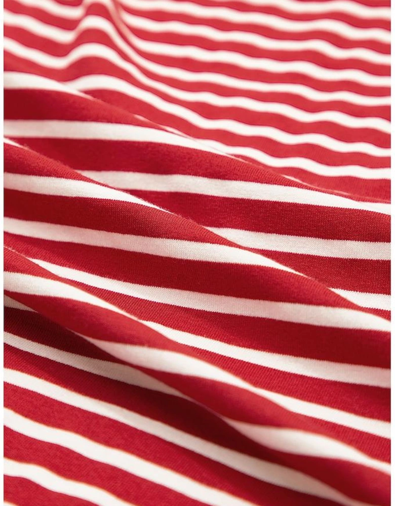 Red Stripe Chest Pocket Patch Round Neck Tank Top