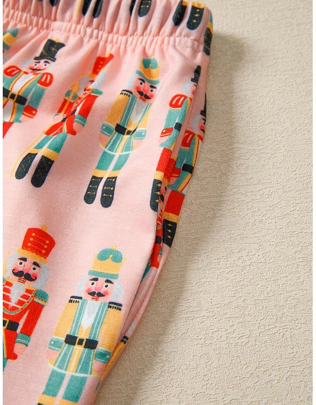 Pink Nutcracker March Long Sleeve Button Up 2pcs Pajama Short Set