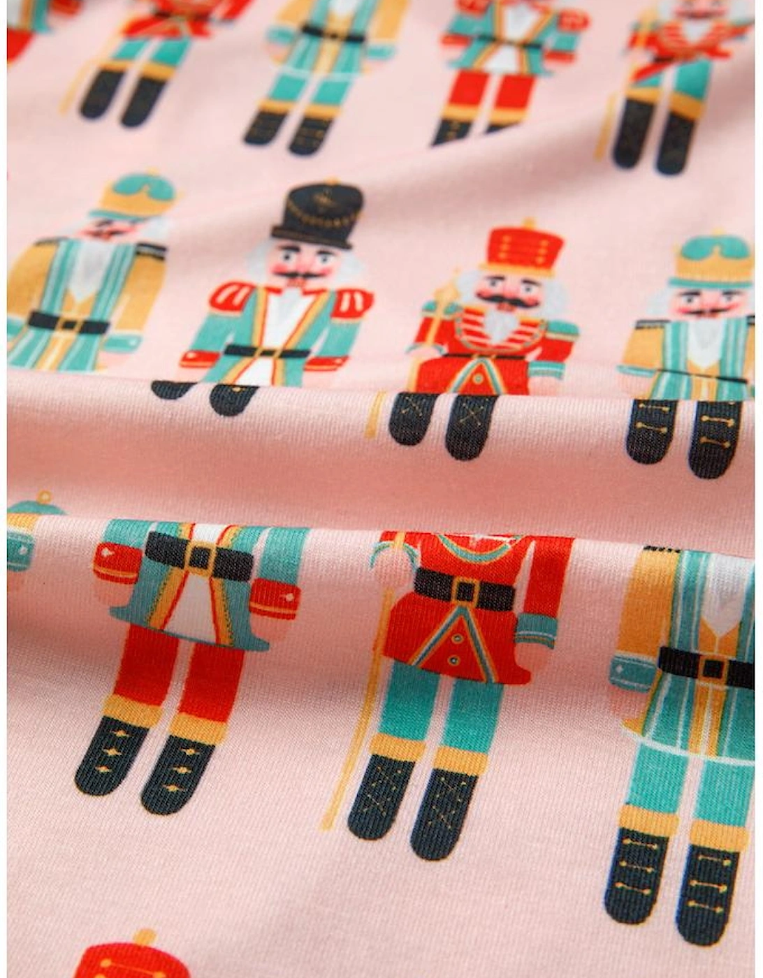 Pink Nutcracker March Long Sleeve Button Up 2pcs Pajama Short Set