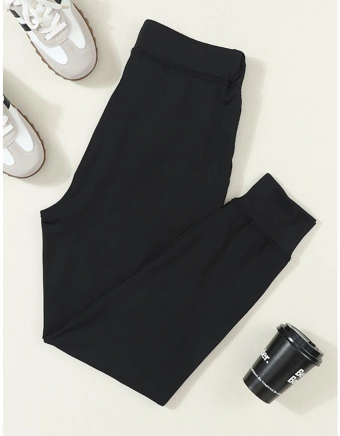Black Drawstring Waist Pocketed Joggers