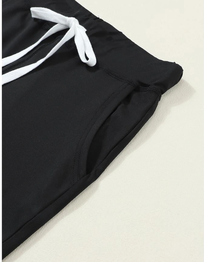 Black Drawstring Waist Pocketed Joggers