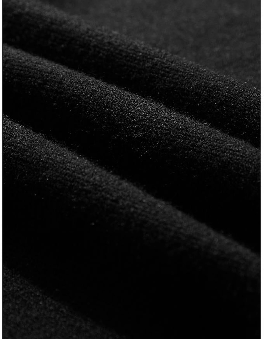 Black Striped Trim Mock Neck Dropped Long Sleeve Sweater Mini Dress