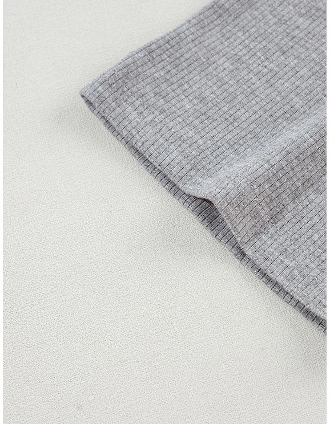 Light Grey Solid Color Loose Tunic Top and Slim Shorts Set