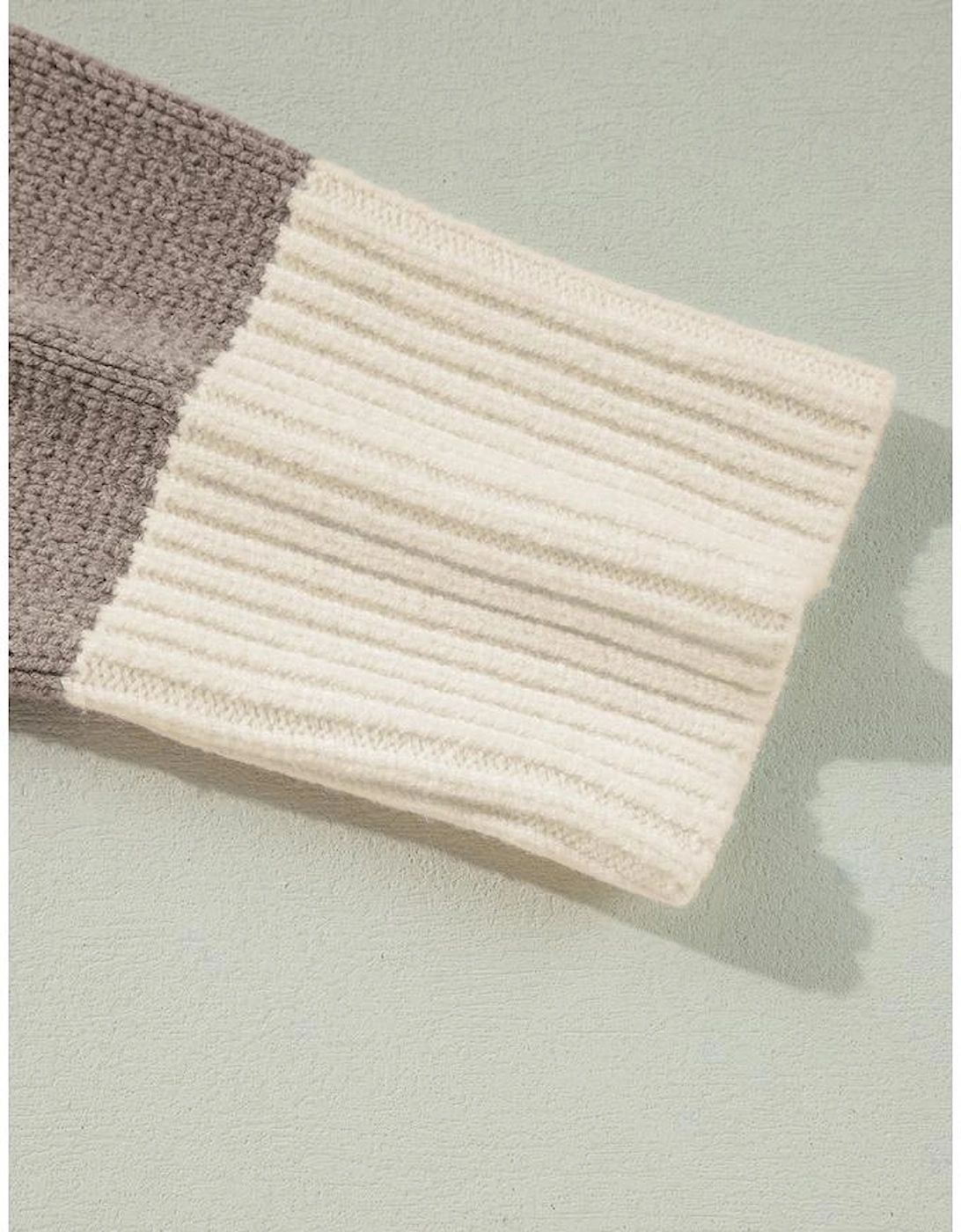 Simply Taupe Colorblock Loose Pullover Sweater, 12 of 11