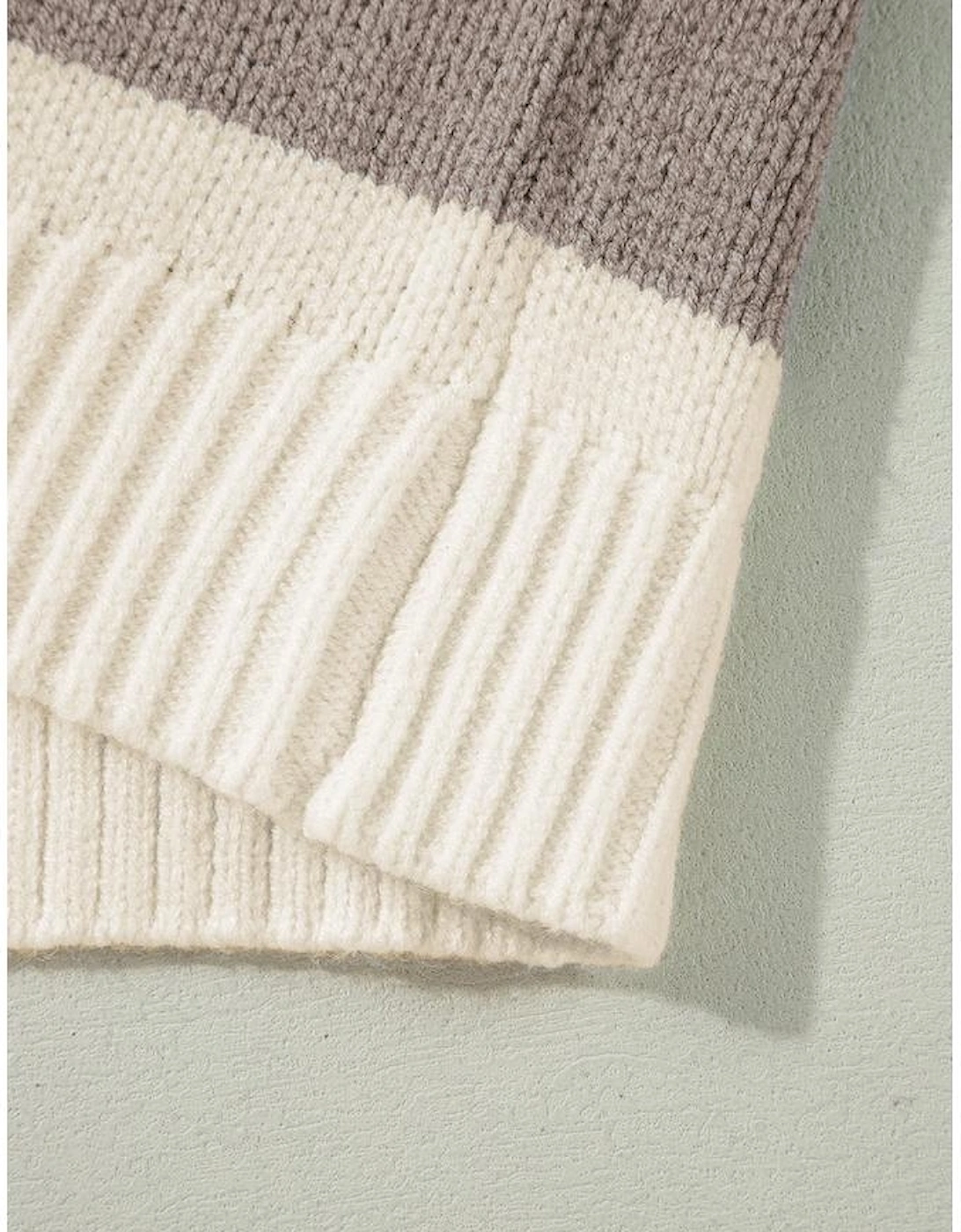 Simply Taupe Colorblock Loose Pullover Sweater