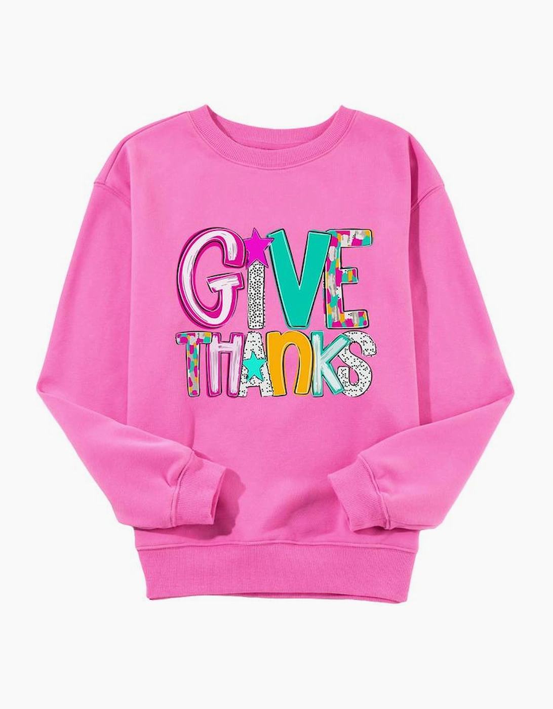 Bonbon GIVE THANKS Graphic Drop Shoulder Thanksgiving Pullover Sweatshirt, 8 of 7