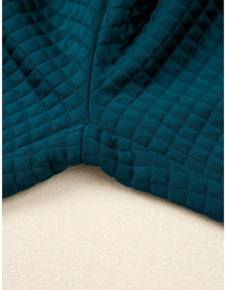 Skobeloff Waffled Textured Raw Edge Patchwork 2pcs Loose Pant Set