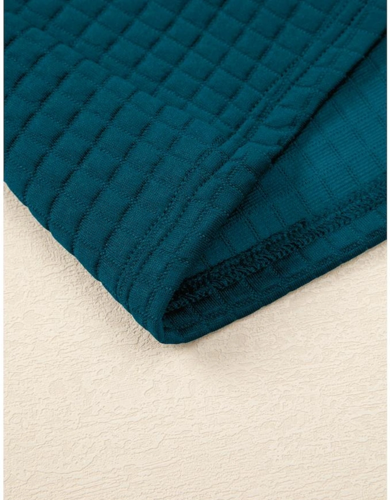 Skobeloff Waffled Textured Raw Edge Patchwork 2pcs Loose Pant Set