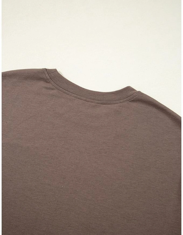 Chicory Coffee Honky Tonk Honey Graphic Crew Neck Western Fashion Tee