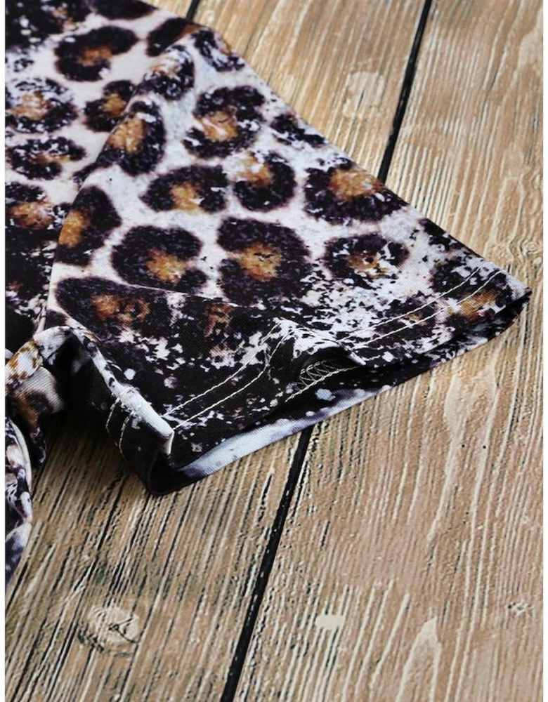 Azura Exchange Leopard Mix Animal Print Bleached T Shirt