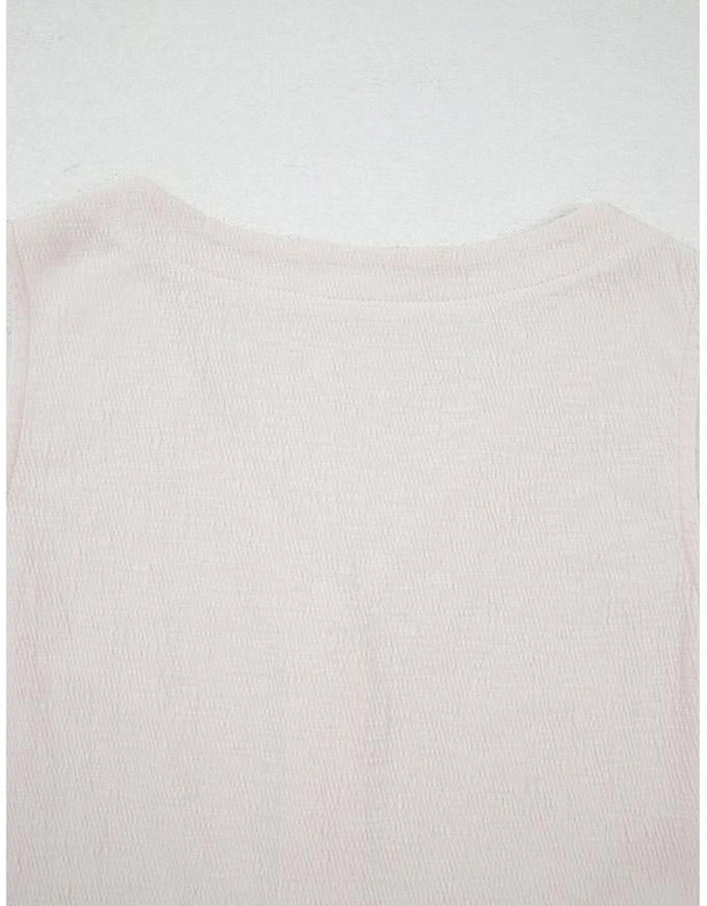 Apricot Buttoned V Neck Tank Top and Wide Leg Pants Casual Outfit