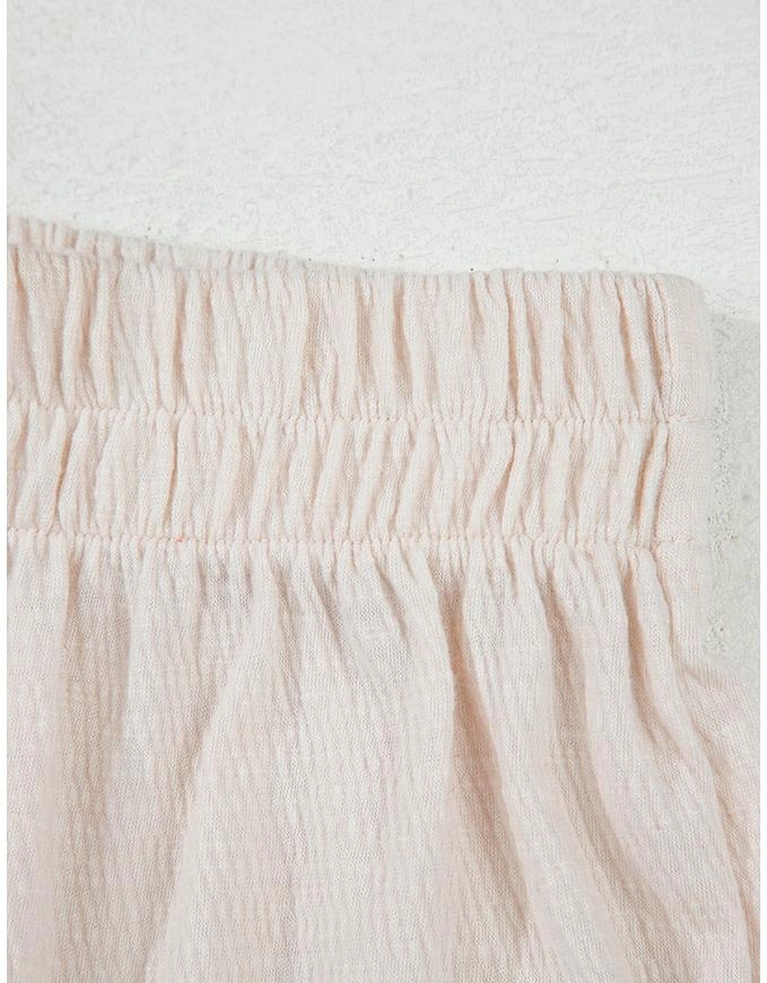 Apricot Buttoned V Neck Tank Top and Wide Leg Pants Casual Outfit