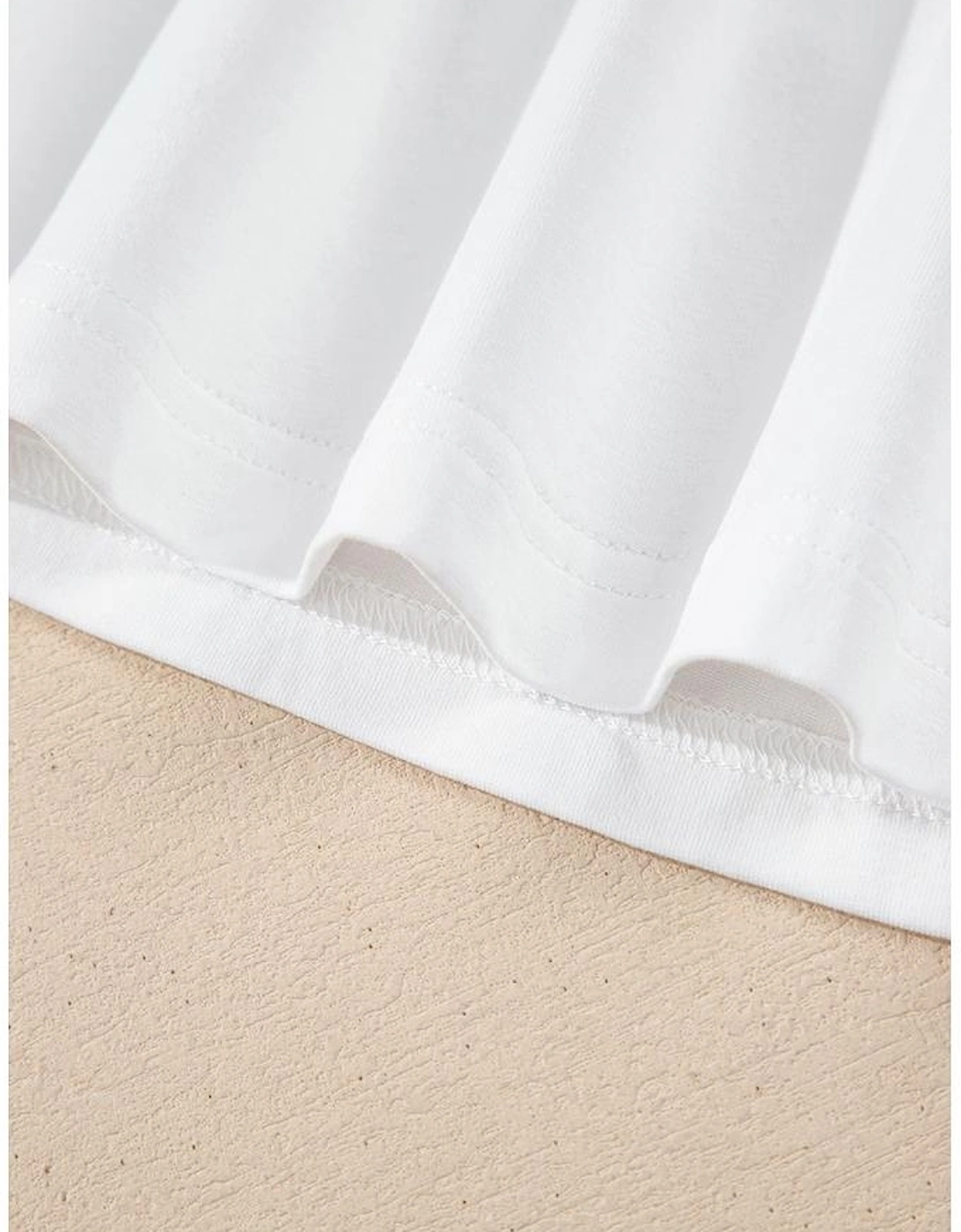 White MAMA Printed Tee and Plaid Shorts Lounge Set