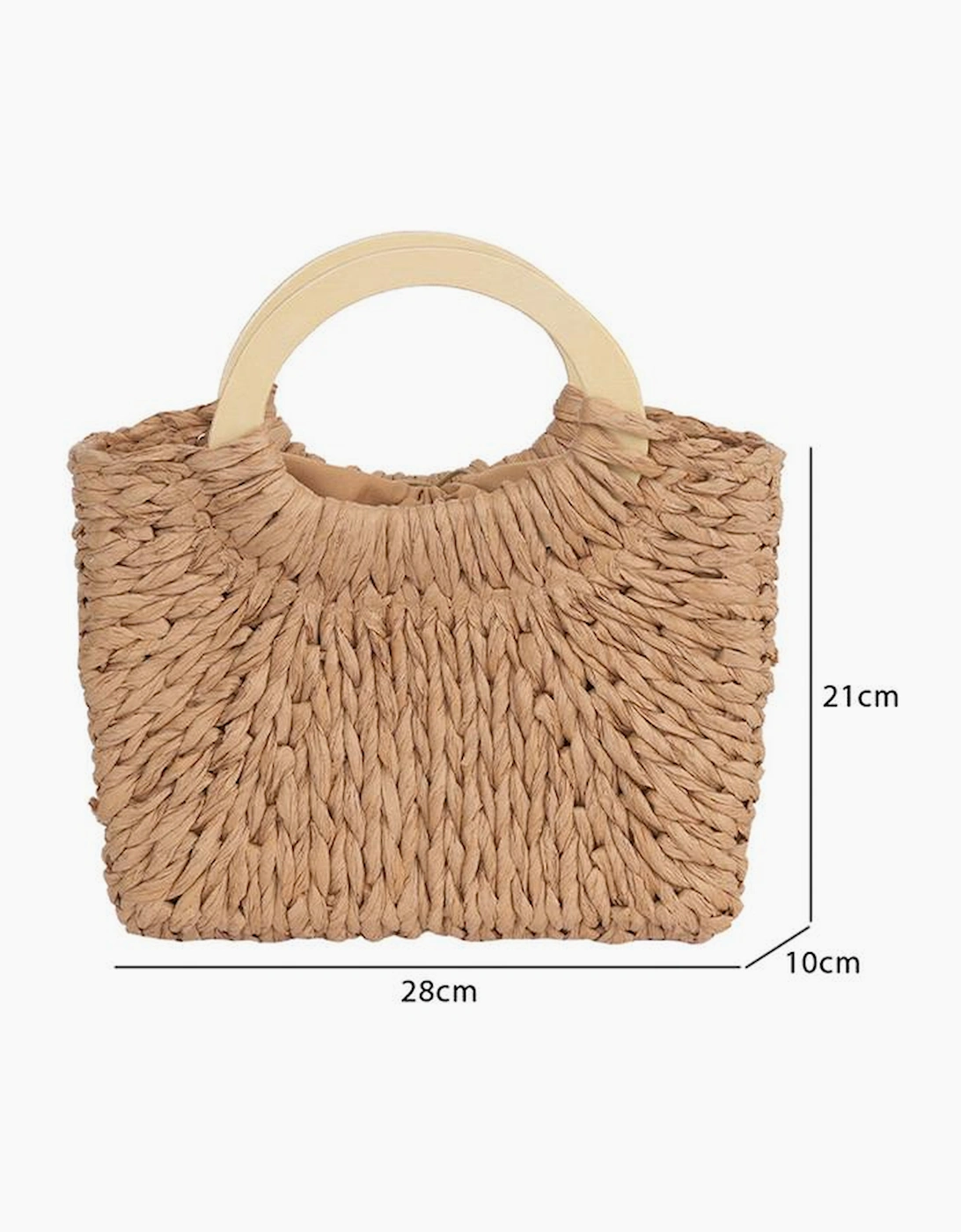Camel Retro Straw Woven Handle Bag