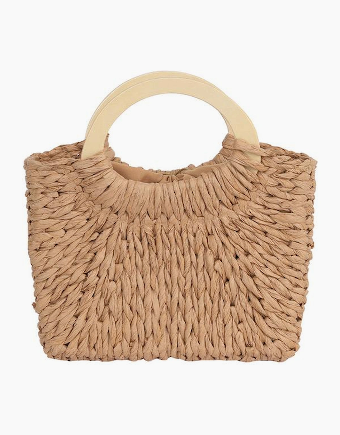Camel Retro Straw Woven Handle Bag