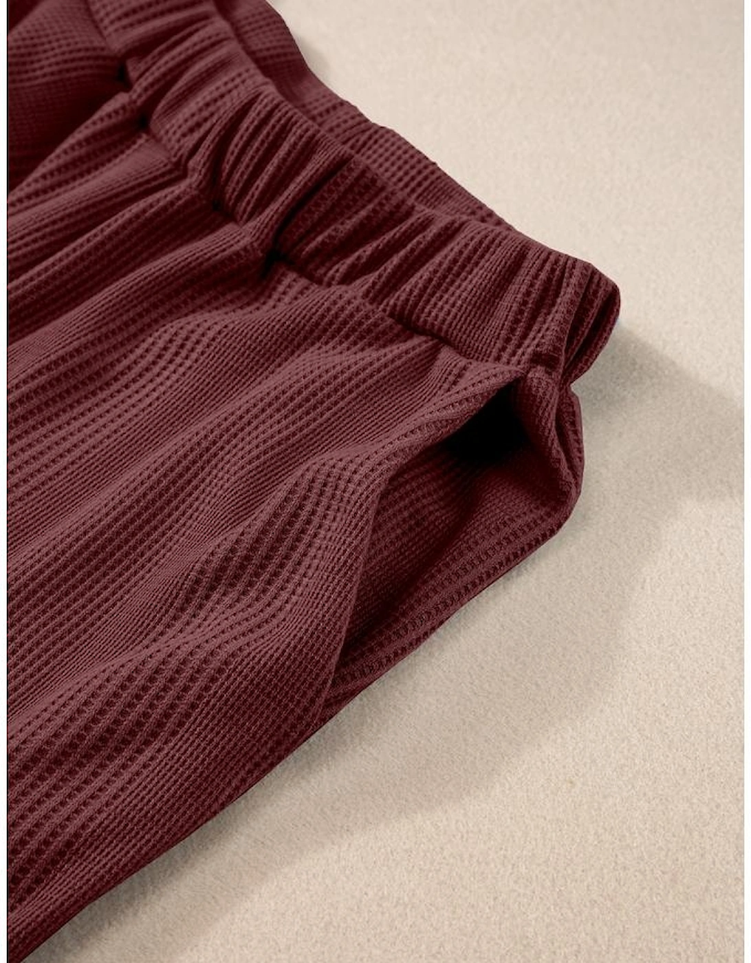 Red Dahlia Solid Color Ribbed Ruffle Tank Top and Pants Set