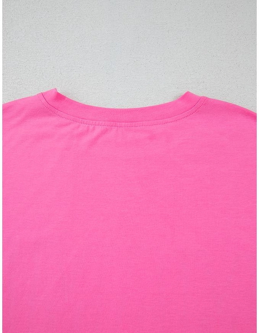 Bright Pink MAMA Letter Graphic Neon T Shirt