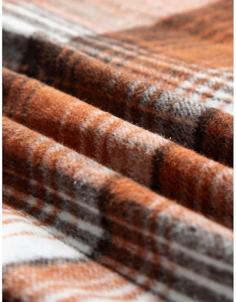 Cinnamon Plaid Corduroy Patchwork Chest Pocket Shacket