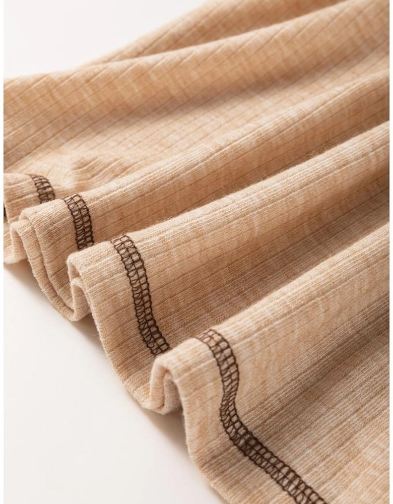 Jet Stream Mixed Print Raglan Sleeve Ribbed Knit Patchwork Blouse