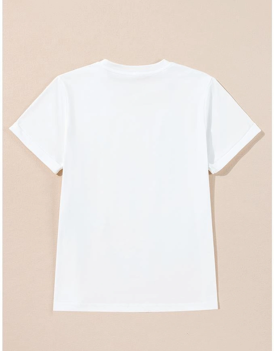 White Christmas Bowknot Graphic Cotton Blend T Shirt