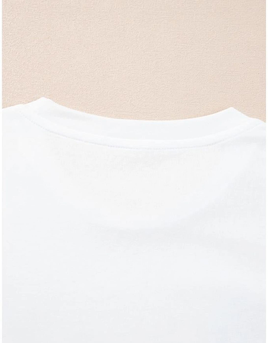 White Christmas Bowknot Graphic Cotton Blend T Shirt