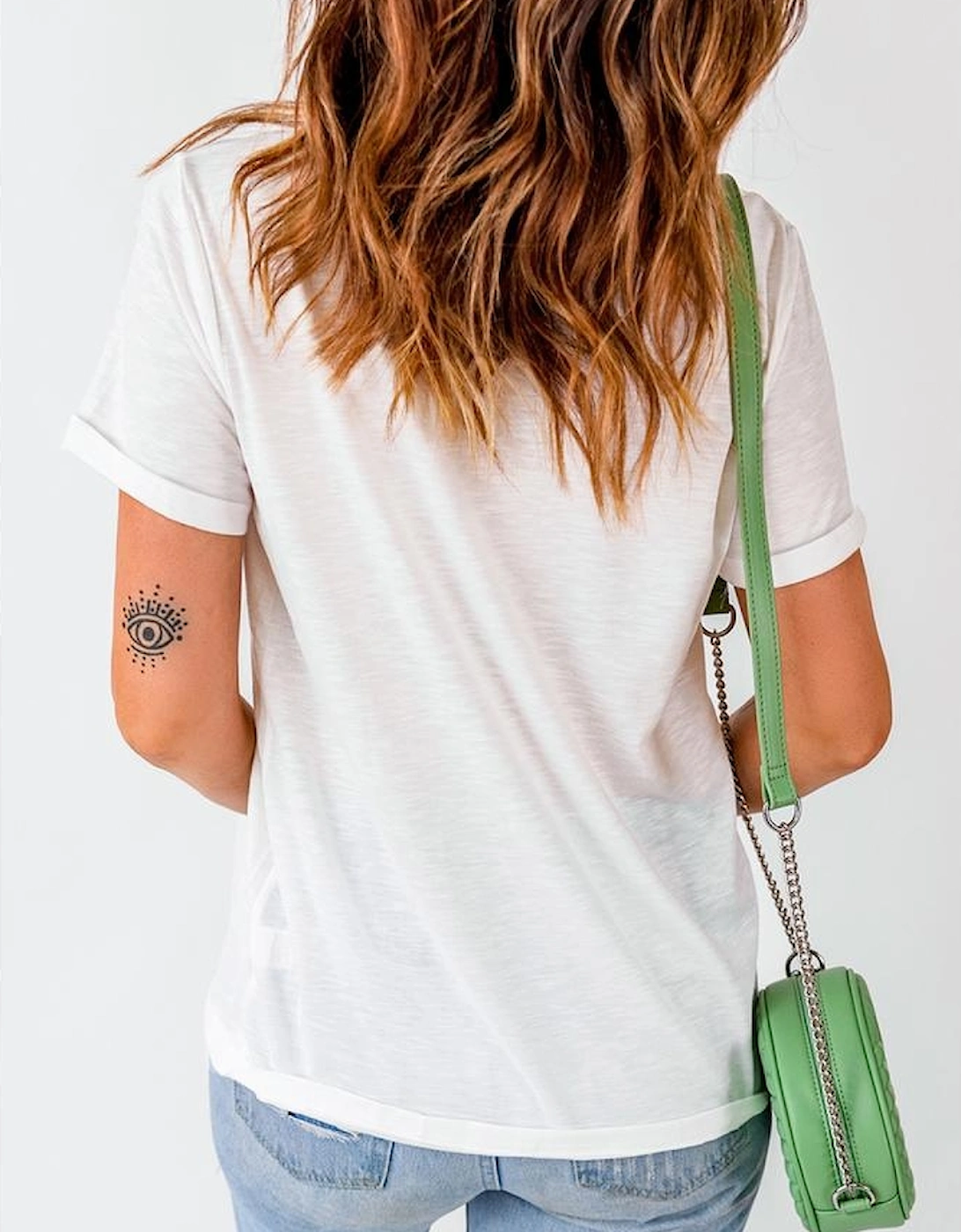 White Christmas Bowknot Graphic Cotton Blend T Shirt