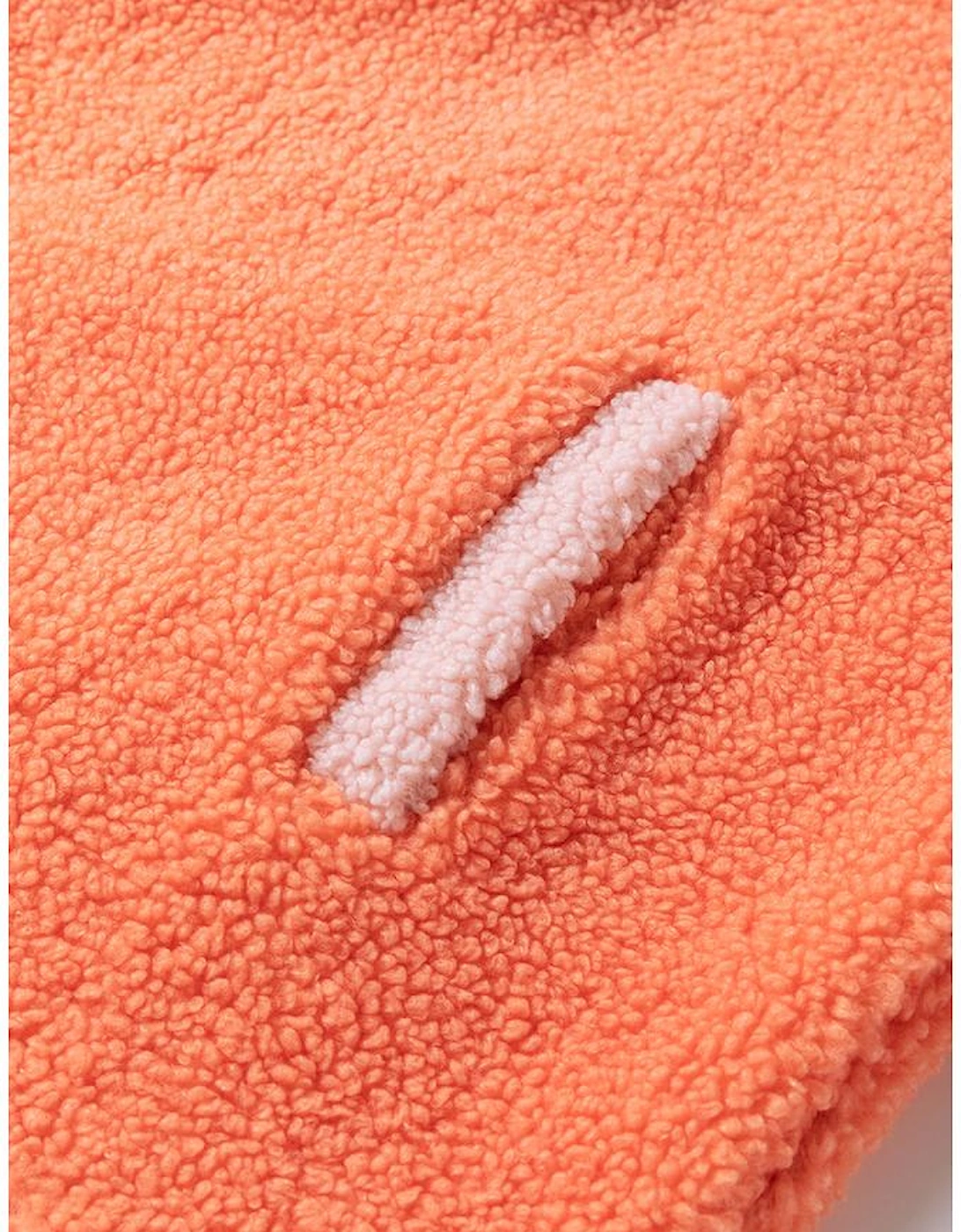 Orange Colorblock Half Zipper Stand Neck Sherpa Sweatshirt