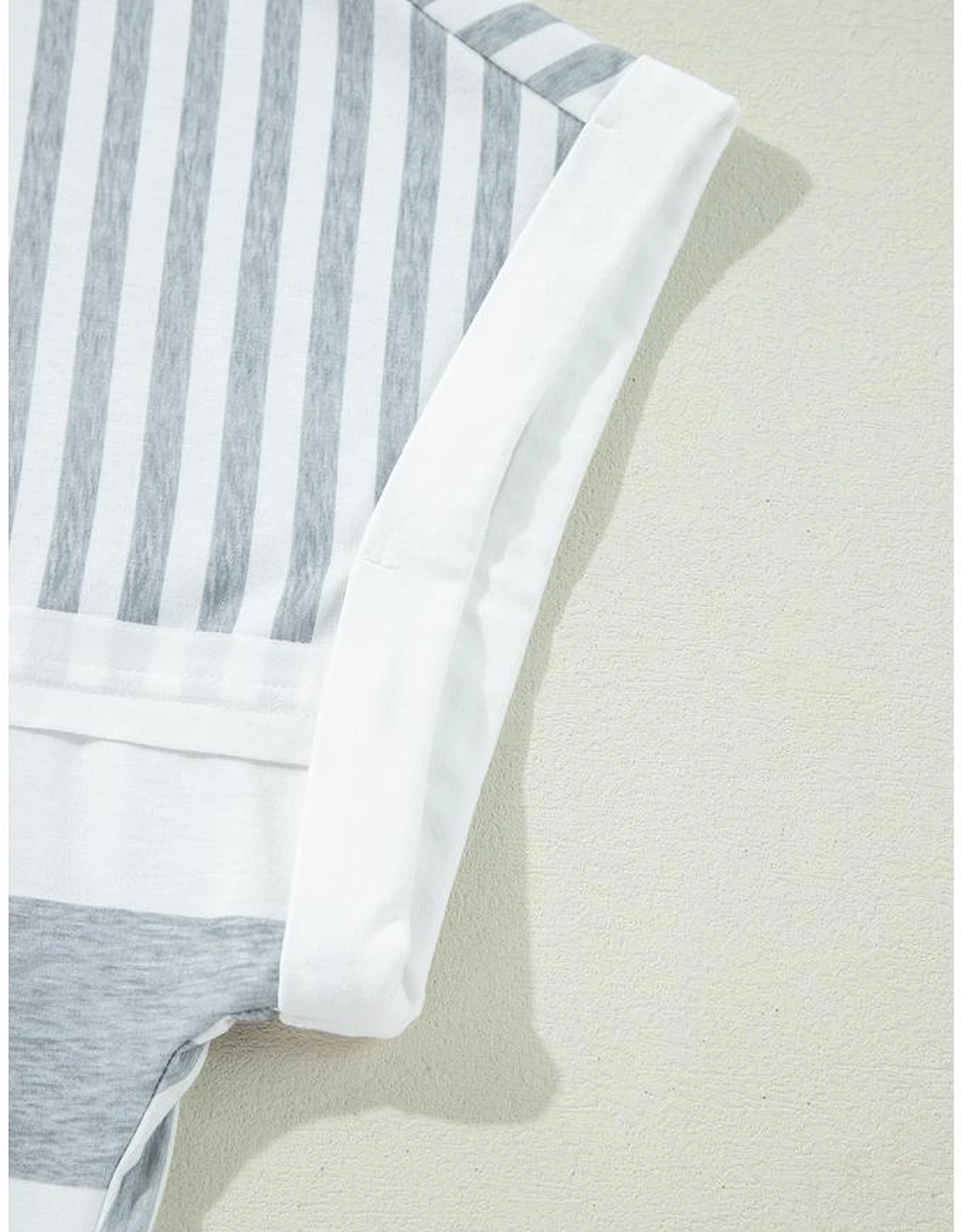 Azura Exchange Gray Stripe Mixed Printed Short Sleeve Shift Mini T Shirt Dress