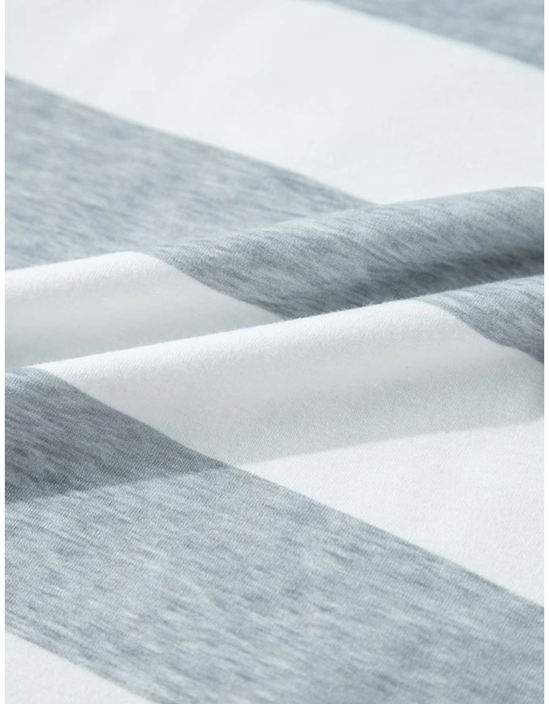 Azura Exchange Gray Stripe Mixed Printed Short Sleeve Shift Mini T Shirt Dress