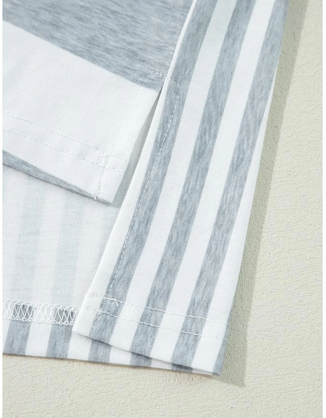 Azura Exchange Gray Stripe Mixed Printed Short Sleeve Shift Mini T Shirt Dress