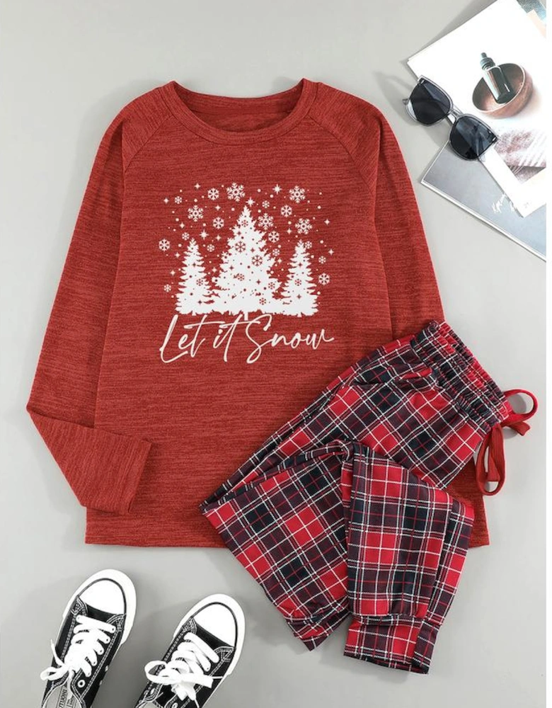 Azura Exchange Christmas Plaid 2pcs Loungewear