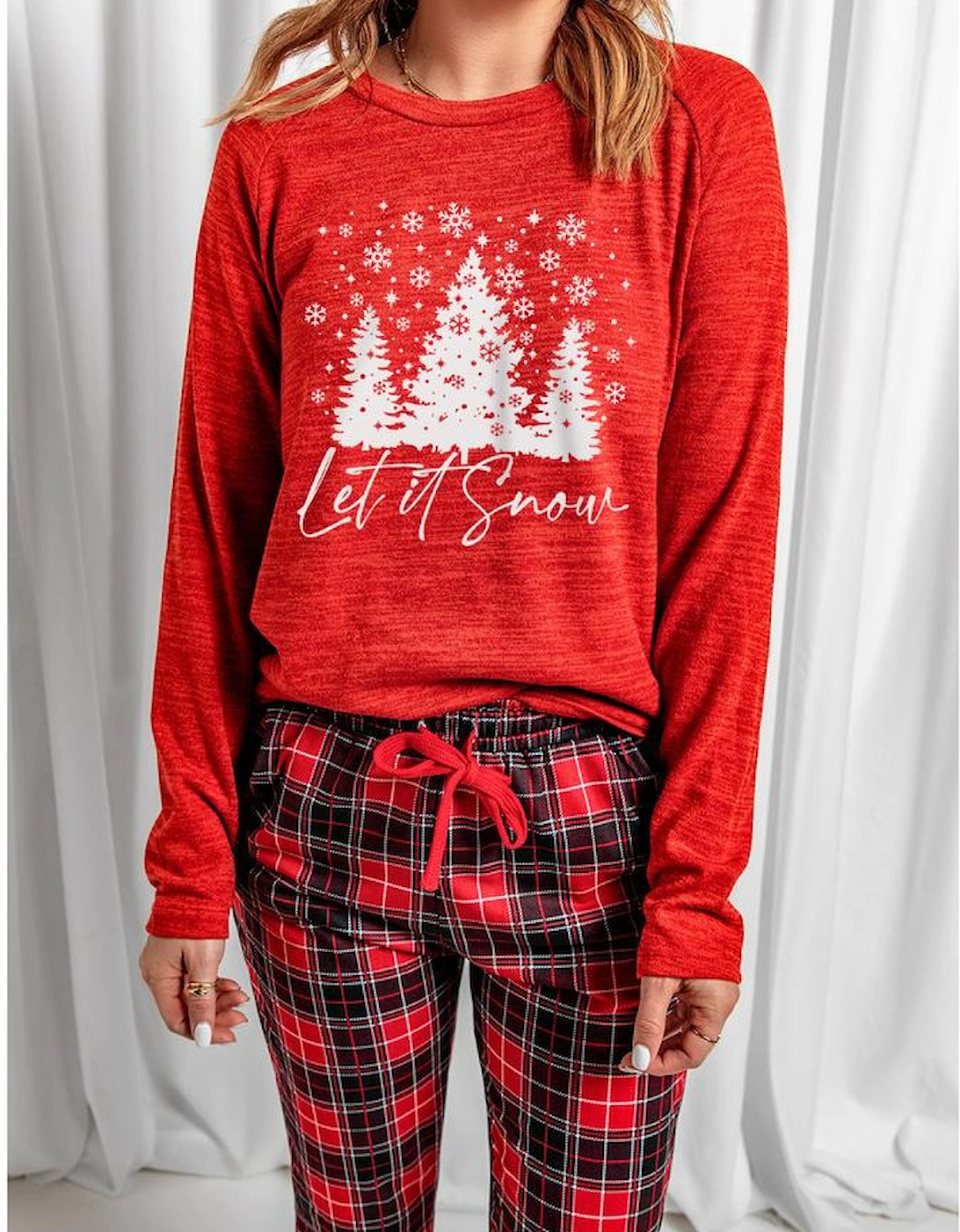 Azura Exchange Christmas Plaid 2pcs Loungewear, 8 of 7