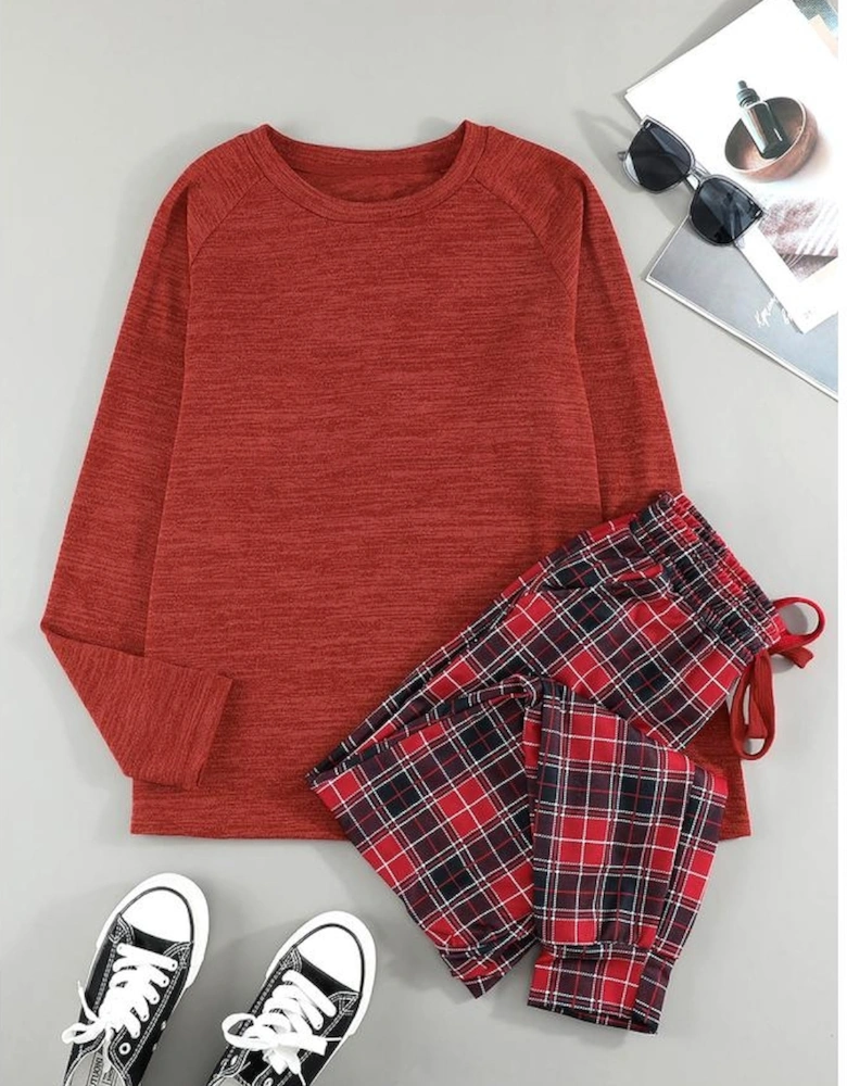 Azura Exchange Christmas Plaid 2pcs Loungewear