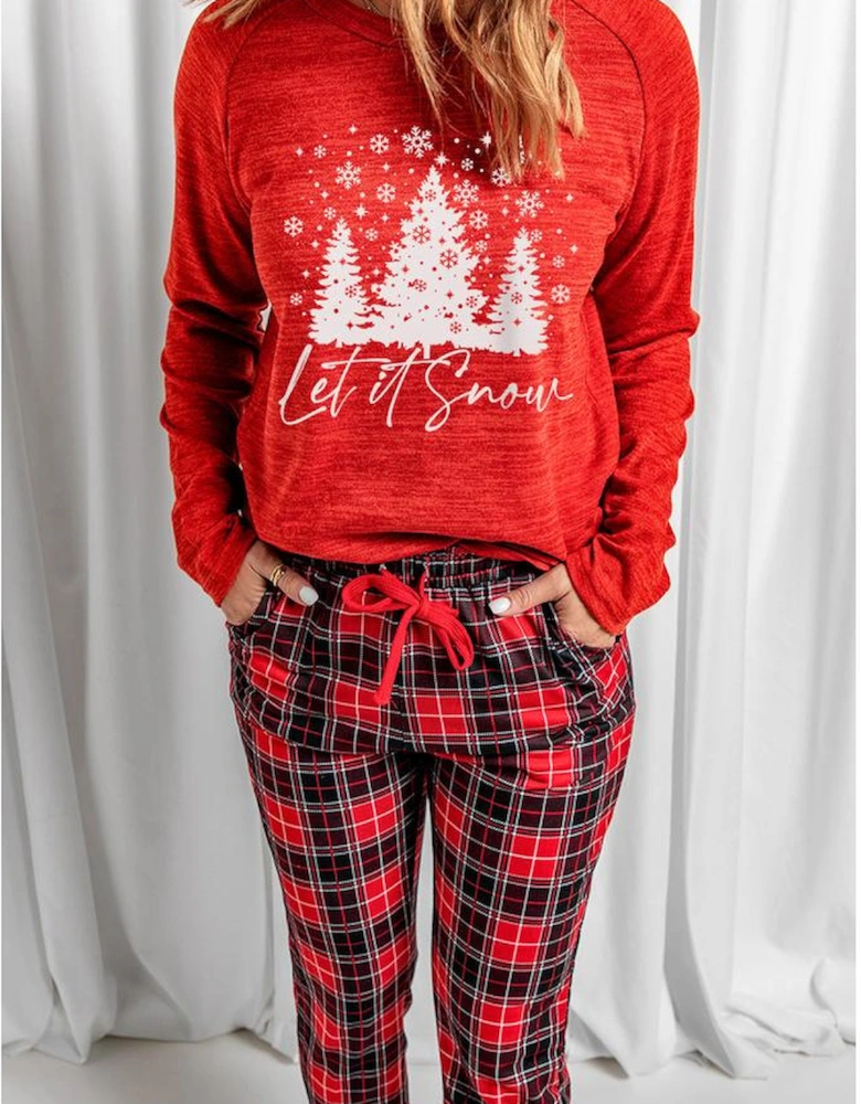 Azura Exchange Christmas Plaid 2pcs Loungewear