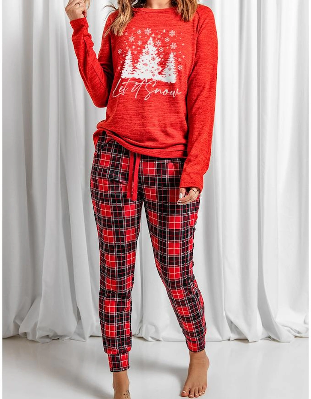 Azura Exchange Christmas Plaid 2pcs Loungewear