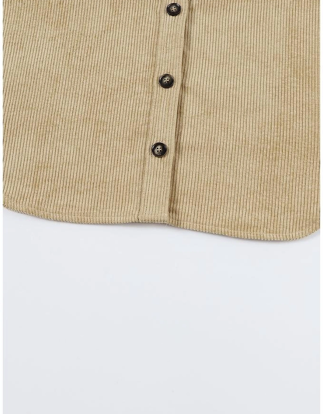 Khaki Aztec Print Patchwork Frayed Edge Corduroy Jacket