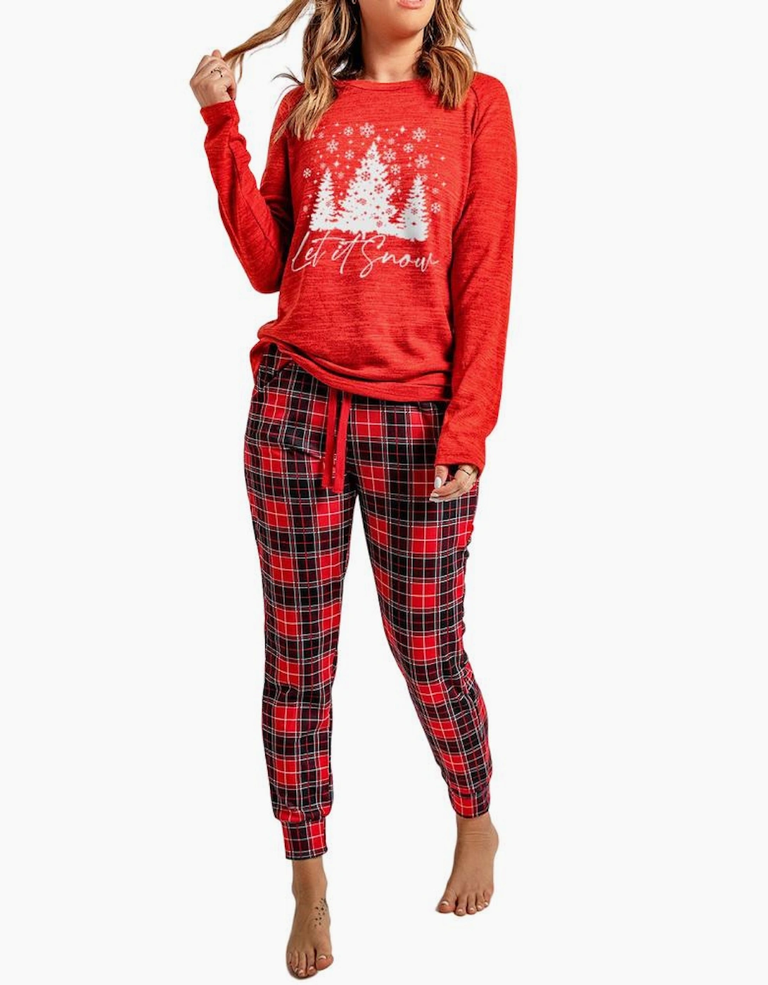 Azura Exchange Christmas Plaid 2pcs Loungewear