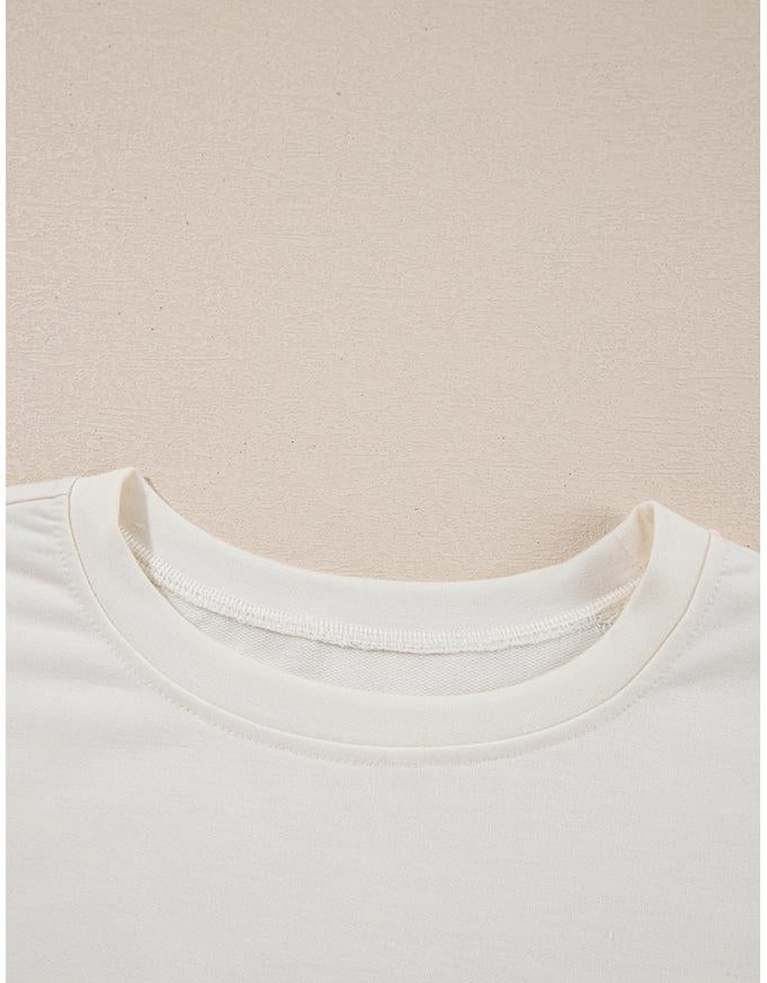 Beige 2pcs Cropped Tee and Ruffle High Waist Skort Set