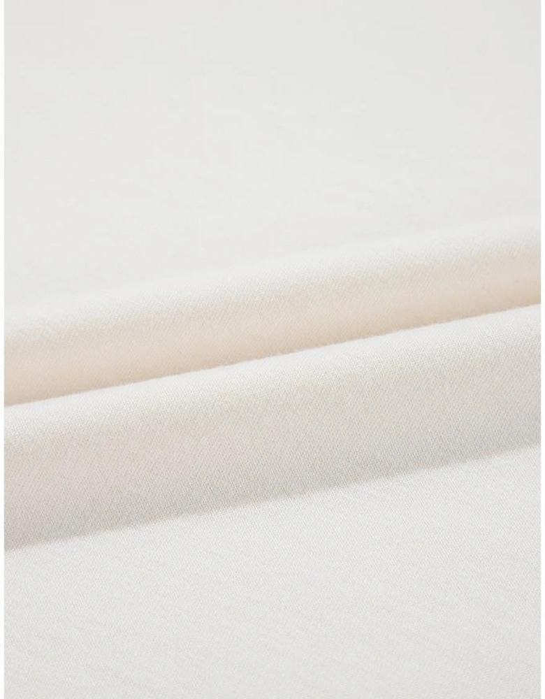 Beige 2pcs Cropped Tee and Ruffle High Waist Skort Set