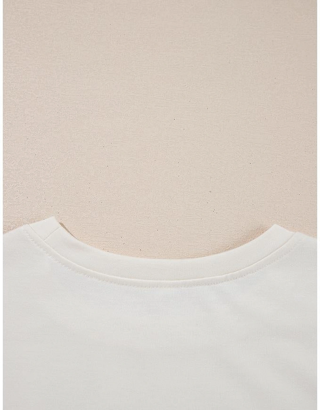 Beige 2pcs Cropped Tee and Ruffle High Waist Skort Set