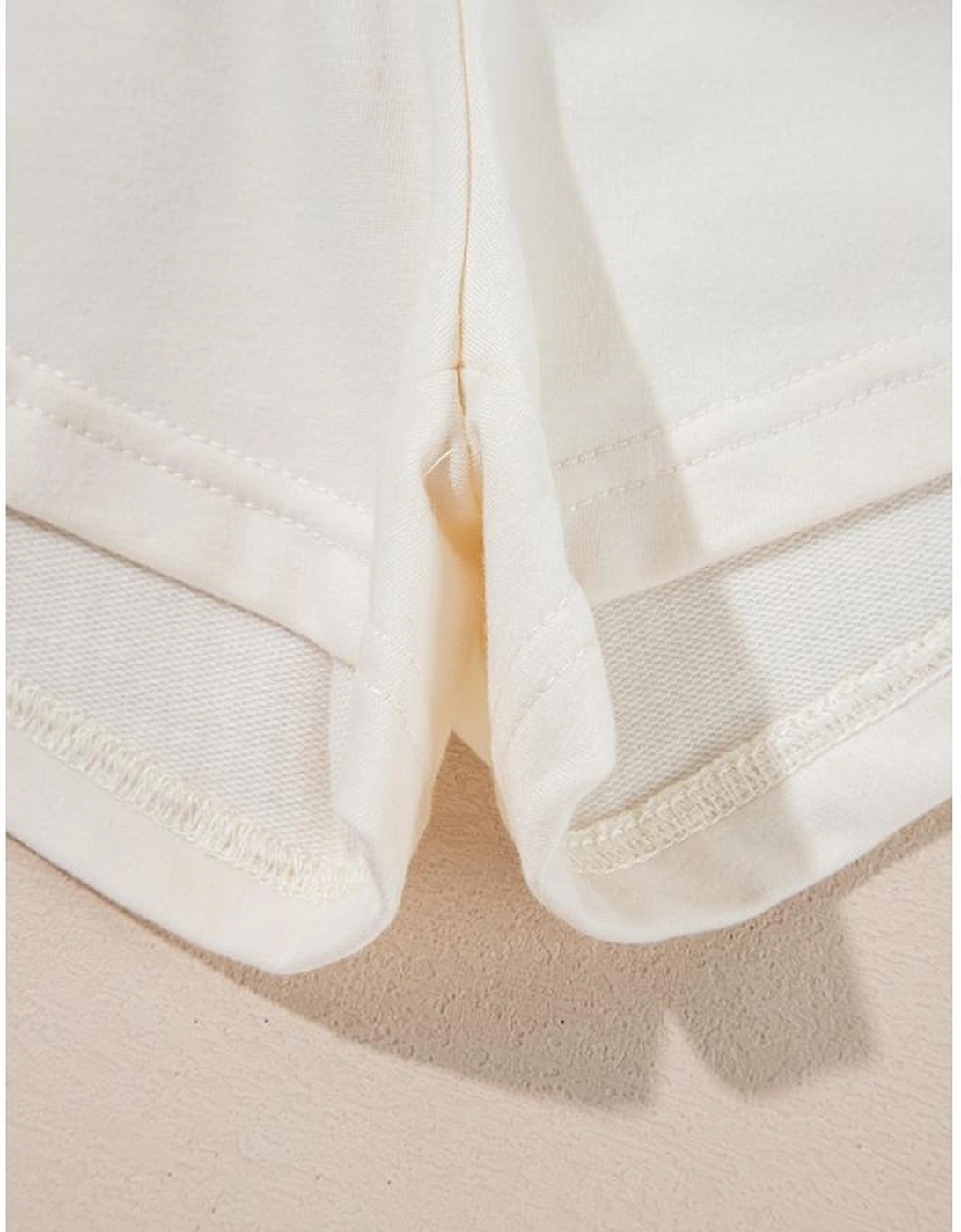 Beige 2pcs Cropped Tee and Ruffle High Waist Skort Set