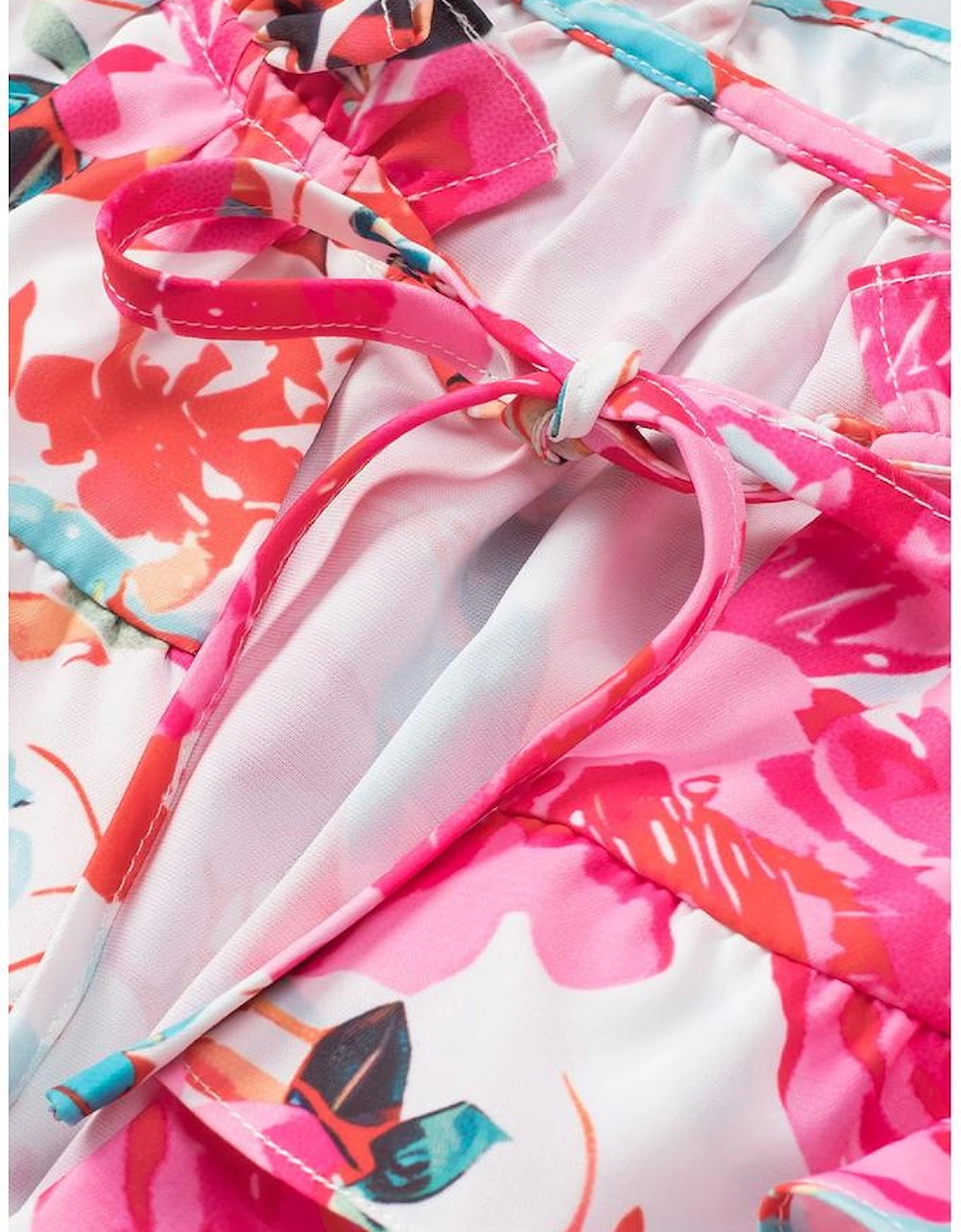 Rose Ruffle Flutter Sleeve Floral Print Blouse