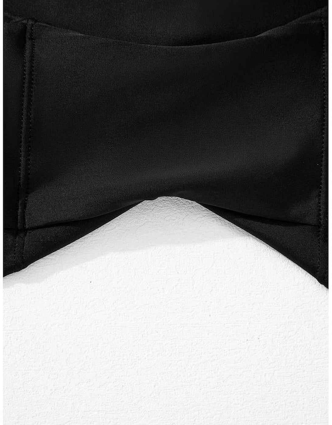 Black Solid Pocketed Crossover High Waist Swim Skort