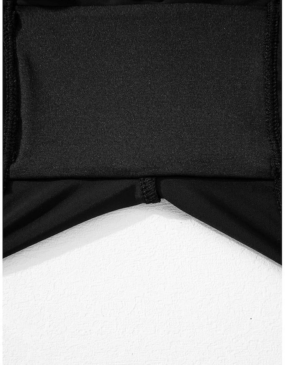 Black Solid Pocketed Crossover High Waist Swim Skort