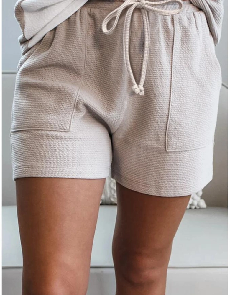 Jet Stream Textured Colorblock Patchwork Tee and Shorts Set